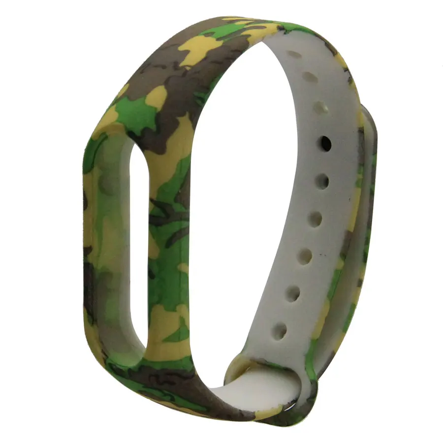 Green Camouflage Замена mi band 2 Силиконовый ремешок для Xiao mi для mi Band 2 напульсники цветной ремешок для mi band 2 умный Браслет Ремни - Цвет: Green Camouflage