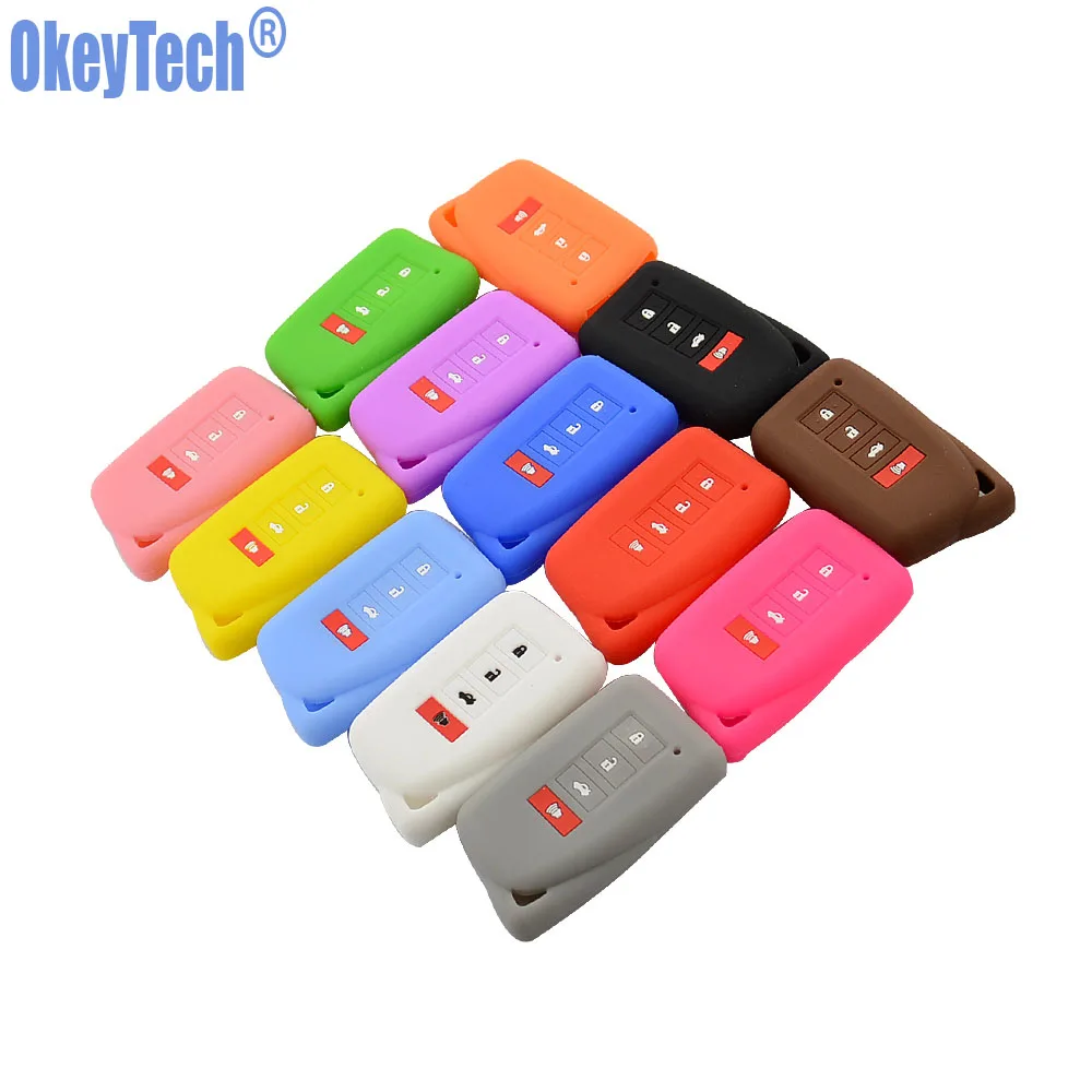 OkeyTech 4 кнопочный силиконовый чехол для автомобильного ключа LEXUS NX 200 NX300H RX 350 450H ES GS