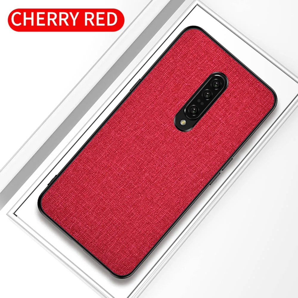 Red Eqvvol ультра тонкий тканевый холщовый чехол для OnePlus 7 Pro, роскошная тканевая текстура, задняя крышка для Oneplus 6 6 T, однотонный чехол - Цвет: Red