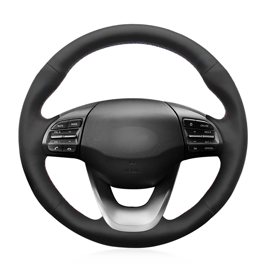 Сшитые вручную Черные Аксессуары из искусственной кожи для Hyundai Kona 2017 2018 2019|Чехлы