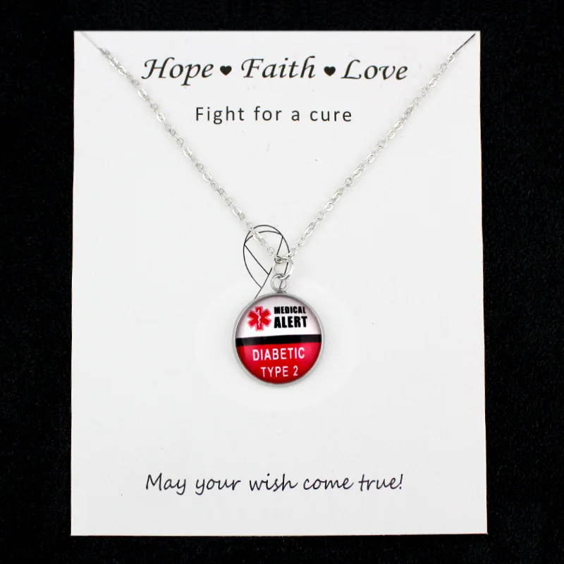 Подвеска цепочка для женщин и мужчин от диабетиков тип 1 2|Ожерелья с подвеской| |