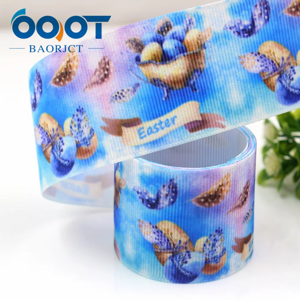 OOOT BAORJCT I-181128-285, 38 мм, 10 ярдов пасхальные Мультяшные ленты термотрансферные печатные grosgrain, праздничные украшения материалы