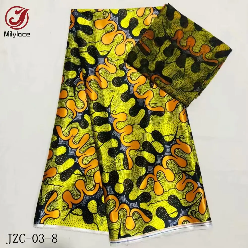 Последняя мода африканская печать шелковая атласная ткань 4 ярда + цифровая