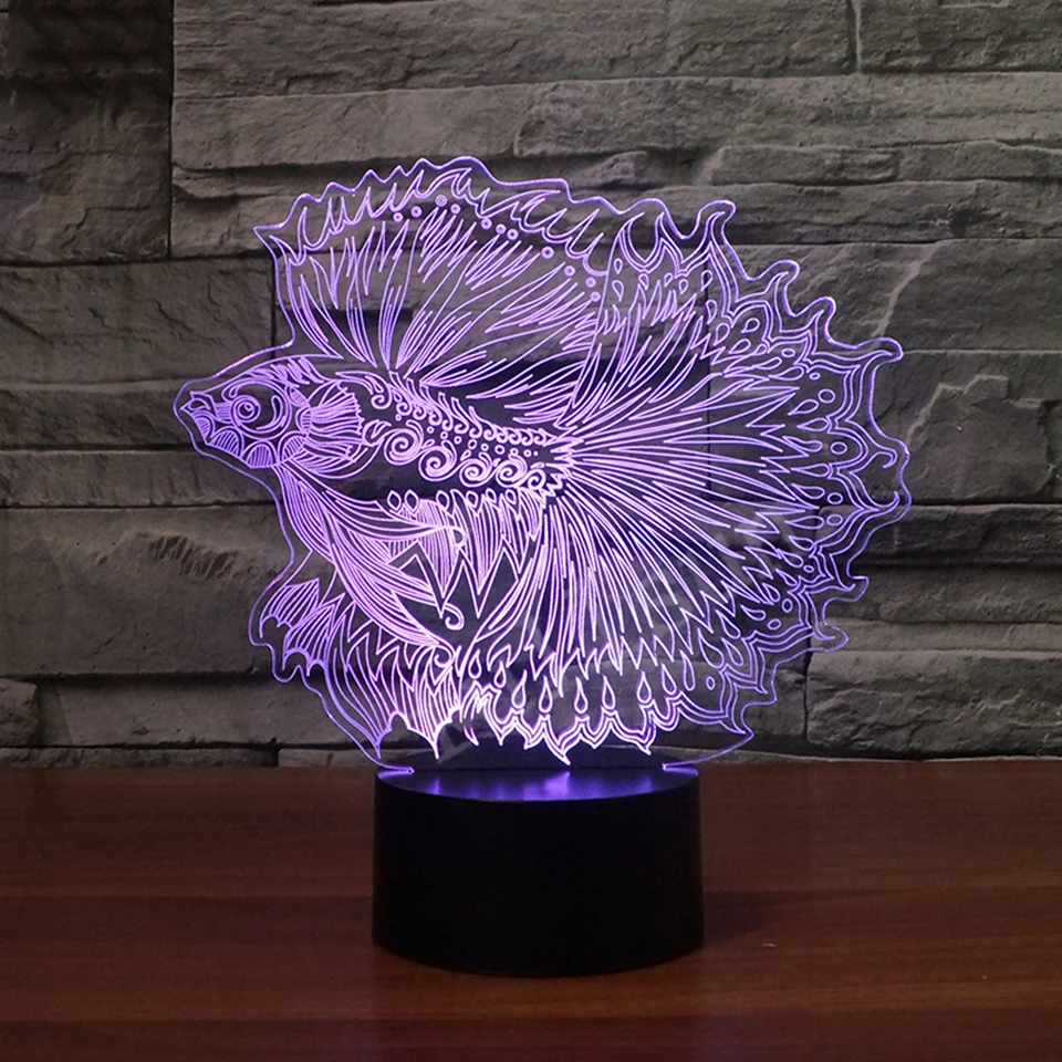 Инновационный светодиодный ночник 3D сенсорный для 7 цветов постепенное