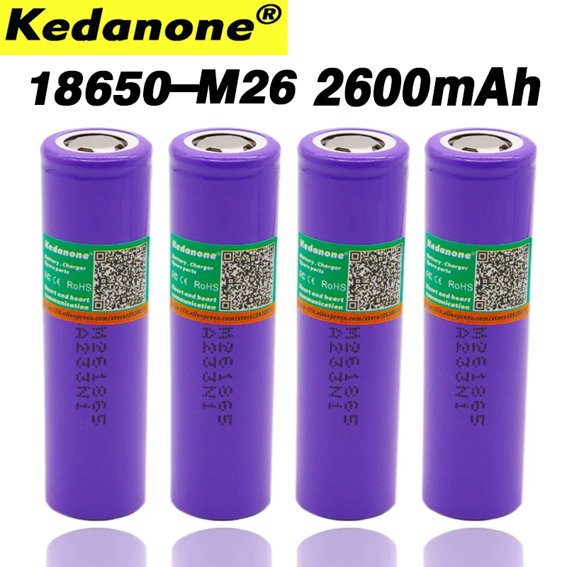 100% первоначально для M26 18650 2600 mah 10A m26 mAh 3 7 v аккумуляторная батарея charge фонарик power