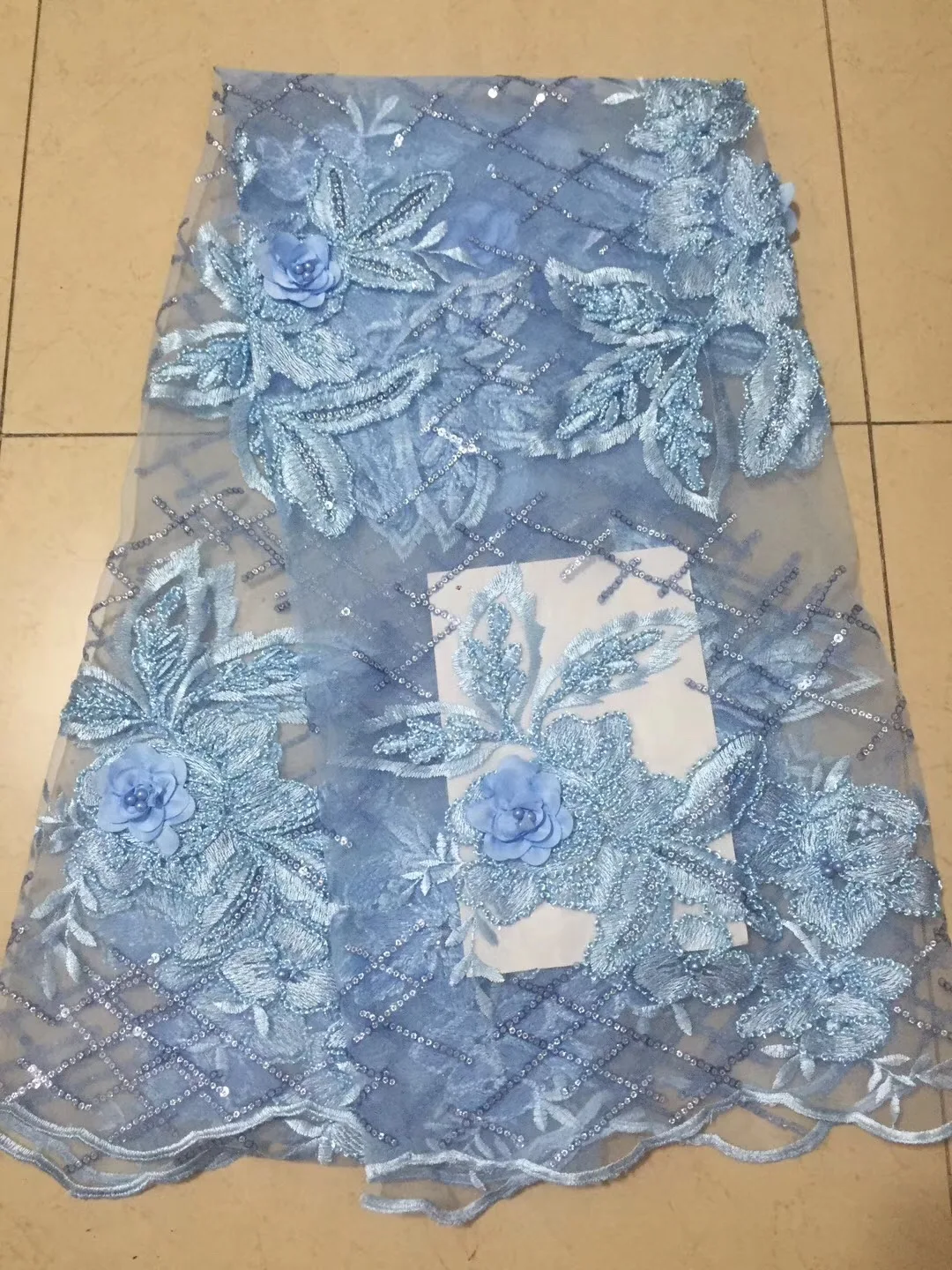 

african lace fabric with sequins 2018 hot beads fabric high quality tulle sequins lace fabric for evening dresses LCD2507