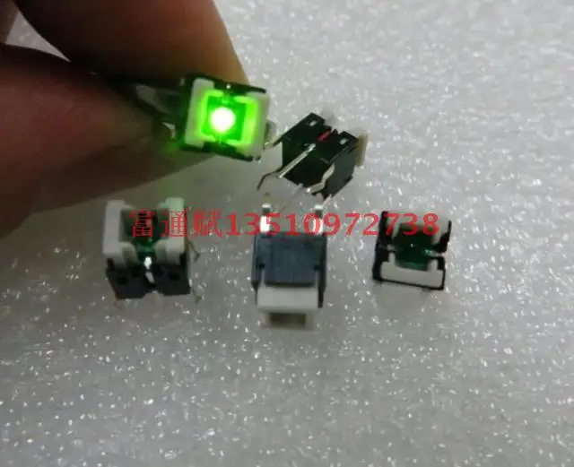 

Imported from Japan ALPS square with lamp light touch switch Button switch SKHQ series 6*6*7 green light 6*6*7mm