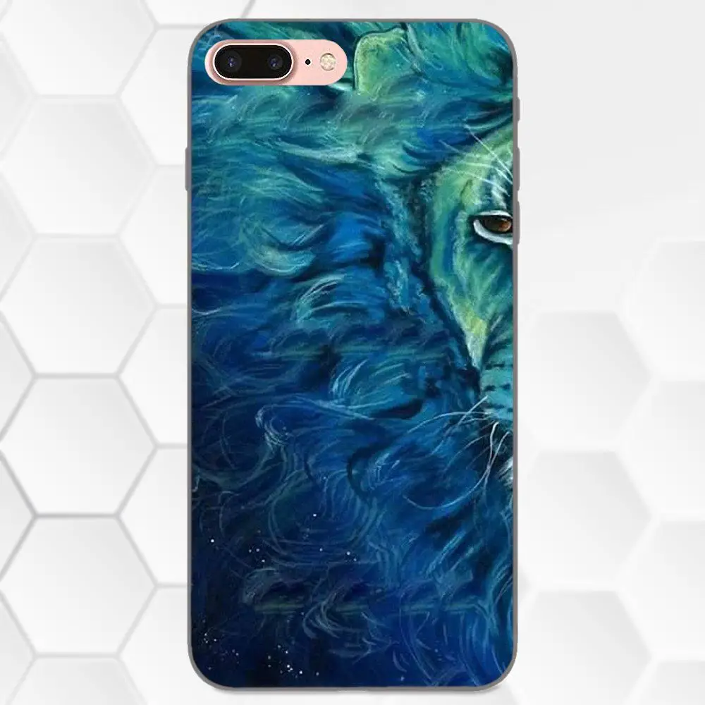Мощный чехол с Львом для Apple iPhone 4 4S 5 5S SE 6 6S 7 8 Plus X XS Max XR мягкий силиконовый черный