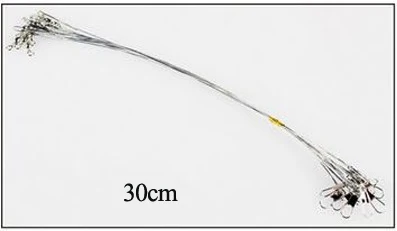 silver30cm JSFUN 200 шт крючки для рыболовного грузила линия Sedal анти-укус веревка проволочный вдеватель 15/23/30 см леска рыболовные снасти 40LB FL108 - Цвет: silver30cm