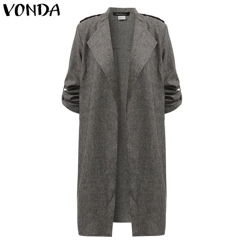 VONDA, повседневные свободные куртки для беременных женщин, весна, с отворотом, длинный рукав, Одежда для беременных размера плюс, верхняя одежда для беременных
