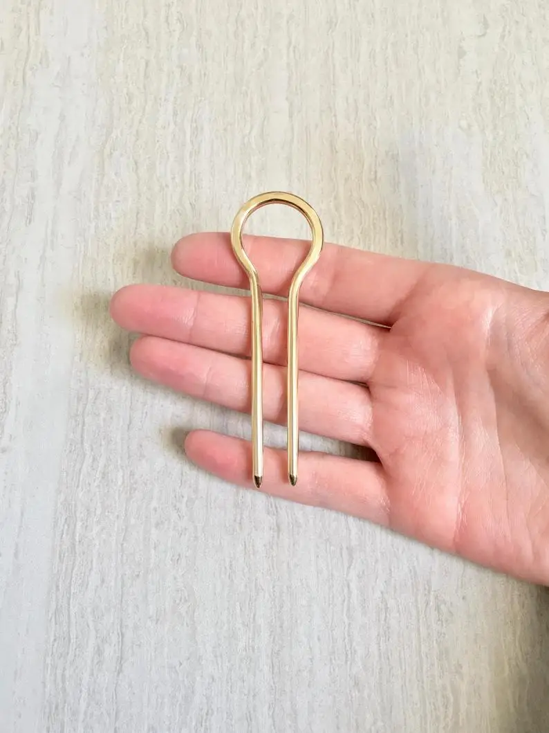 Маленькая Шпилька из латуни уникальные золотые геометрические булочки