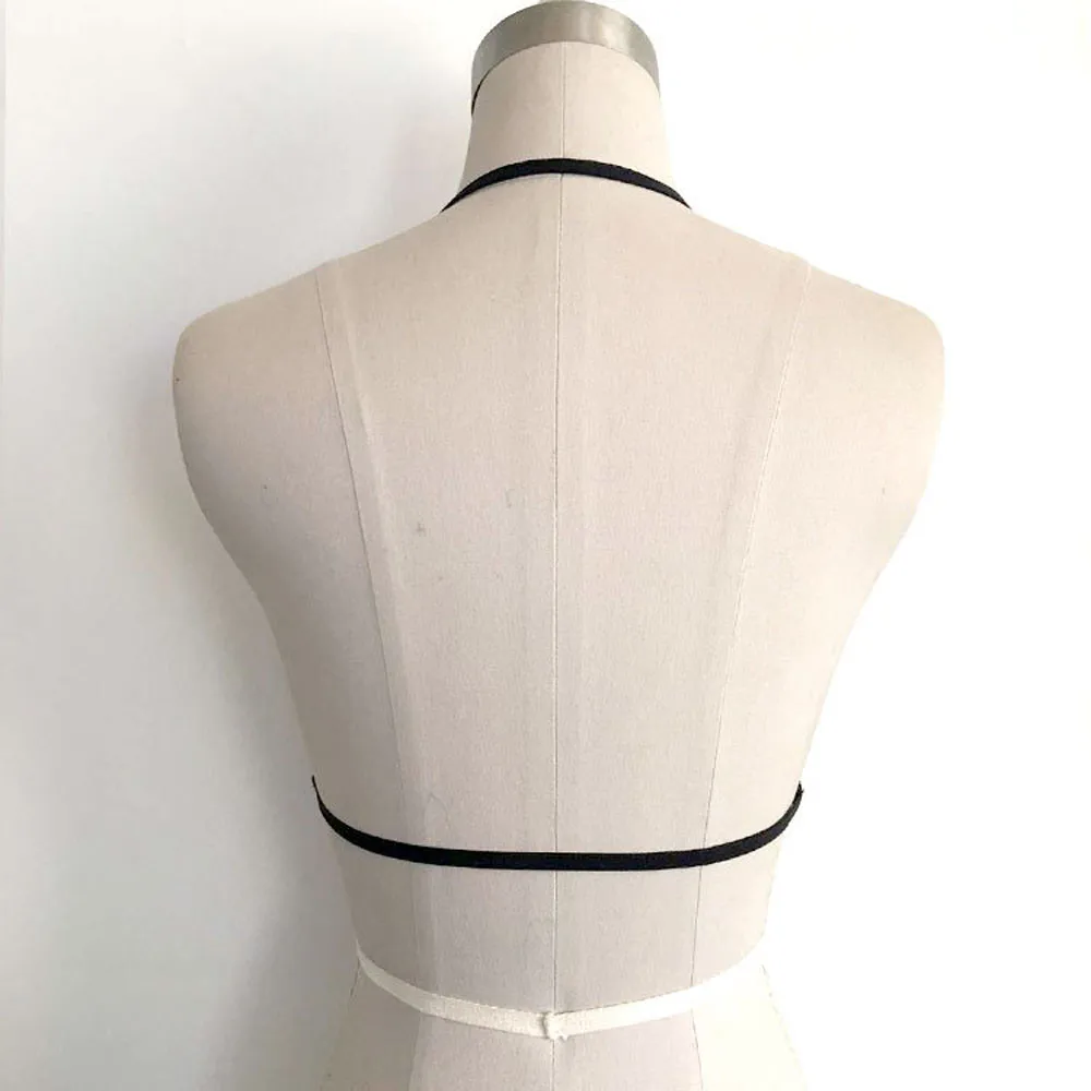 Модный женский сексуальный топ на бретельках с эластичными бретельками черный