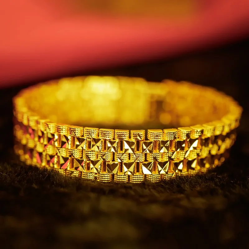 Мужской медный браслет золотого цвета роскошные мужские браслеты 2018 модные