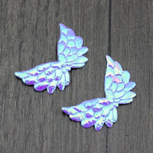 Lavender 50 шт. разноцветные переливающиеся тканевые Крылья Ангела 35 мм двухсторонние блестящие аппликации в виде крыльев Ангела кукольные крылья для скрапбукинга патчи - Цвет: Lavender