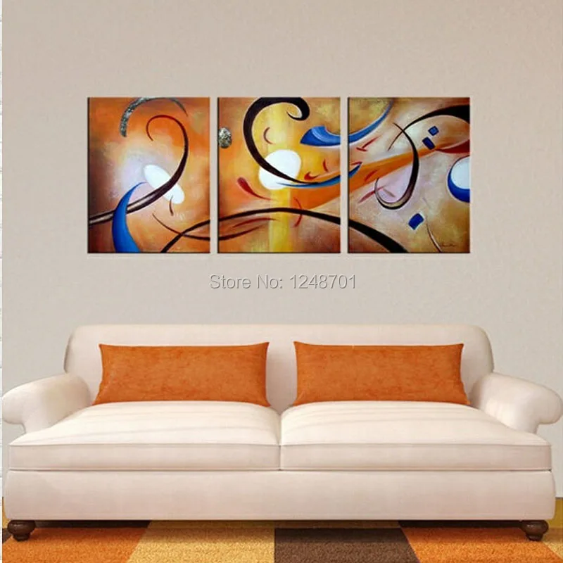 

3 Pcs Modern Abstract Oil Painting Contemporary Wall Art Large Art Paintings For Office Lobby Wall Decoration 100% Hand Painted