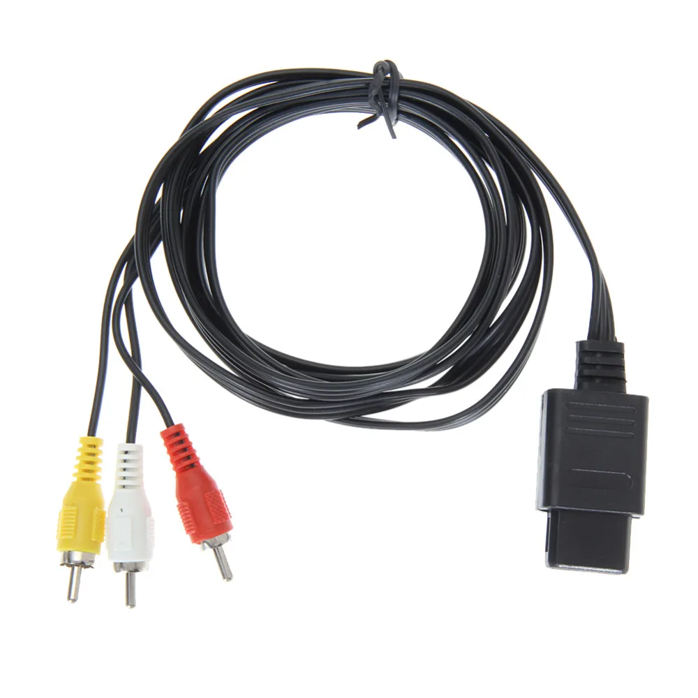 5pcs/lot High Quality 180cm 6FT AV TV RCA Video Cord Cable For Game cube/for SNES GameCube/for Nintendo for N64 64 |