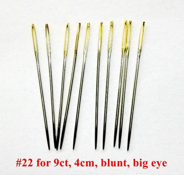Oneroom 10 шт./лот#26#24#22#28 золотые хвосты иглы для aida 9ct 11ct 14ct 18ct ткань вышивка крестиком тупой вышивки - Цвет: Needle 22 for 9ct