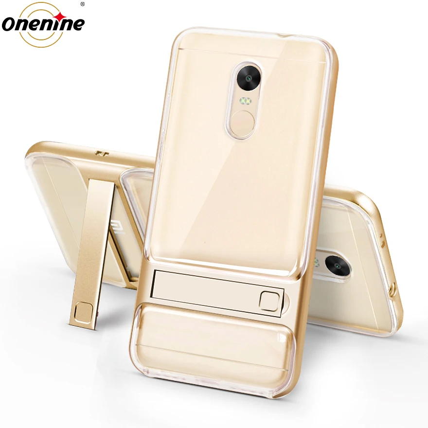 Задняя крышка телефона для Xiaomi Redmi Note 4X, чехол, 3D подставка, PC, TPU, 360, защитный силиконовый чехол, Note 4 Global Ver, Note4X, Note4 - Цвет: Crystal Gold