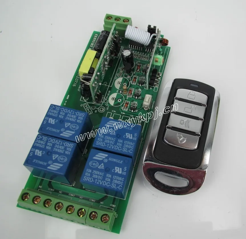 AC 85V ~ 250V 110v 220v 10A RF беспроводной 4 канальный пульт дистанционного управления 315 MHZ