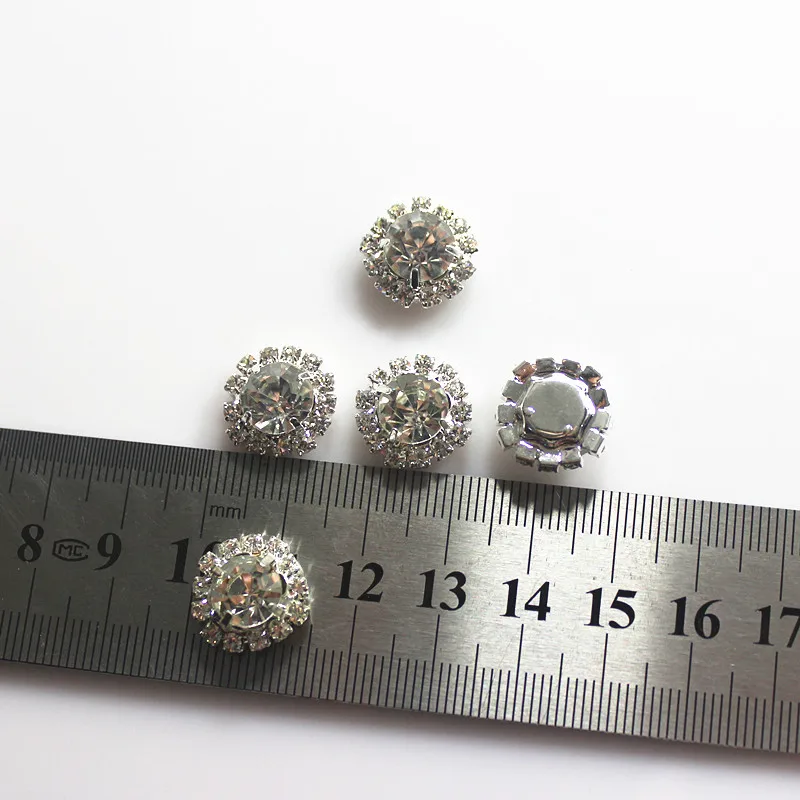 Круглые стразы диаметром 15 мм 100 шт. зеркальная пряжка с прозрачным кристаллом