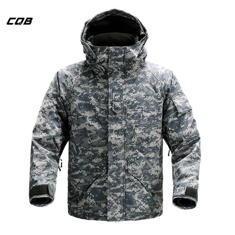 CQB Outdoor Sports Tactical Camping 2-piece set Winter Jacket Men's Skiing Clothes Windproof Warm for Hiking Hunting | Спорт и