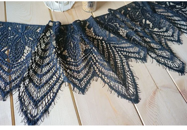 6 м/лот кружевная ткань для ресниц 16 см DIY декоративная Высококачественная мягкая Белая нейлоновая кружевная отделка для ресниц ткань для свадебного платья RS575