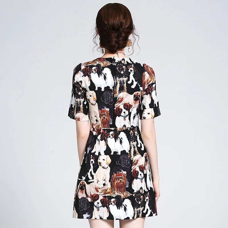 Летняя Новинка 2017 г. модные Товары для собак печати тонкий мини платье Высокое