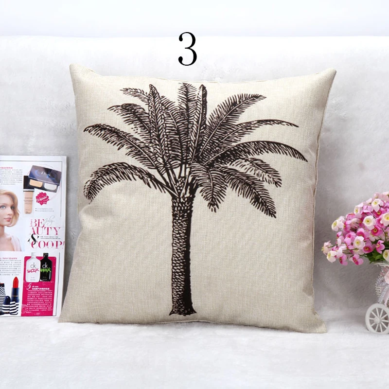 Роскошный стильный набор подушек с чернильным рисунком растений декоративная