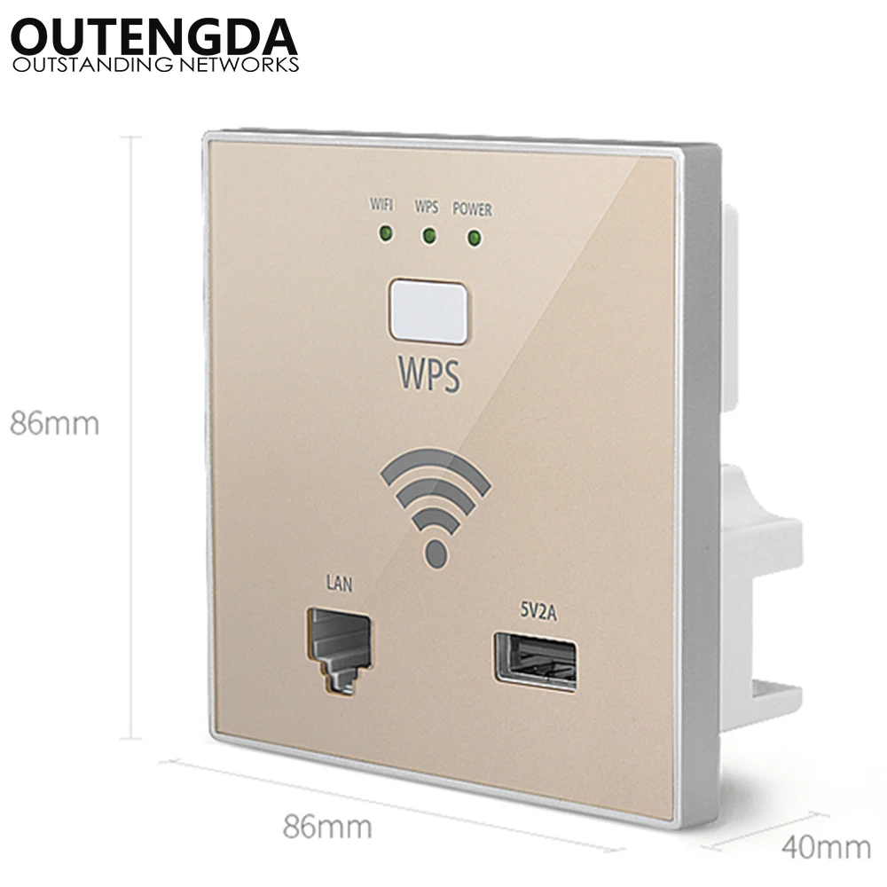 300 Мбит/с в стене WiFi точка доступа Беспроводная розетка AP для отеля Wi-Fi проект мини
