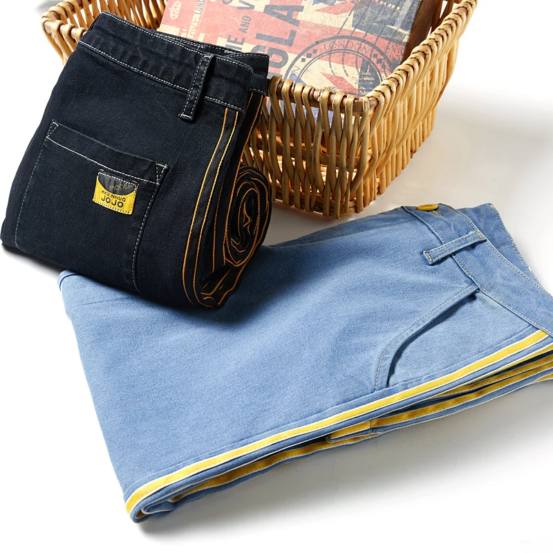 2019 Новый Для мужчин s джинсы шаровары Штаны Denim уличная стирка Повседневное