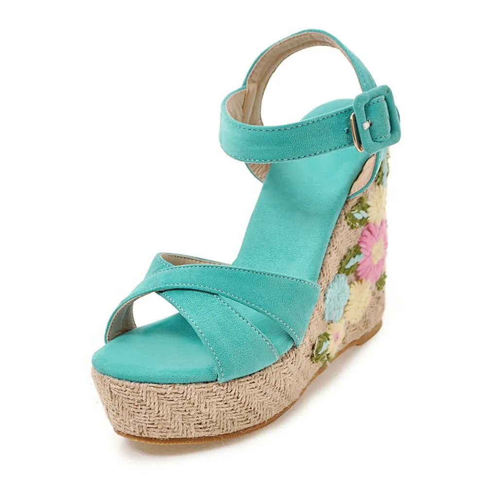 Босоножки MEMUNIA женские на танкетке повседневные сандалии из искусственной кожи и