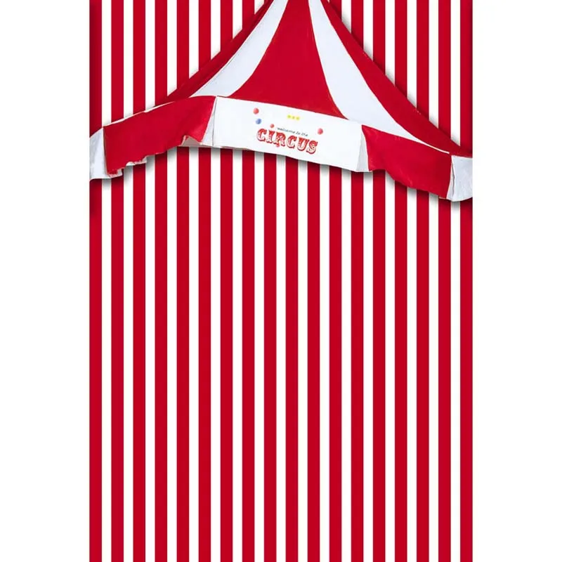 

8x8FT Carnival Red Stripes Wall Welcome Circus Stage Tent Custom Photography Backdrops Studio Backgrounds Vinyl 240cm x 240cm