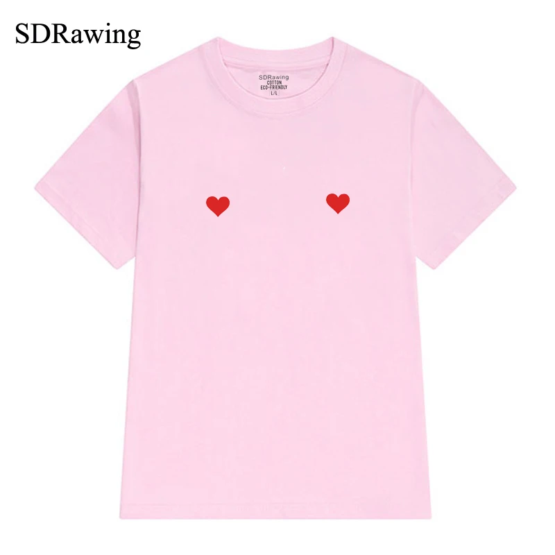 Футболка с надписью Love Heart Nips футболка принтом груди простым минималистичным