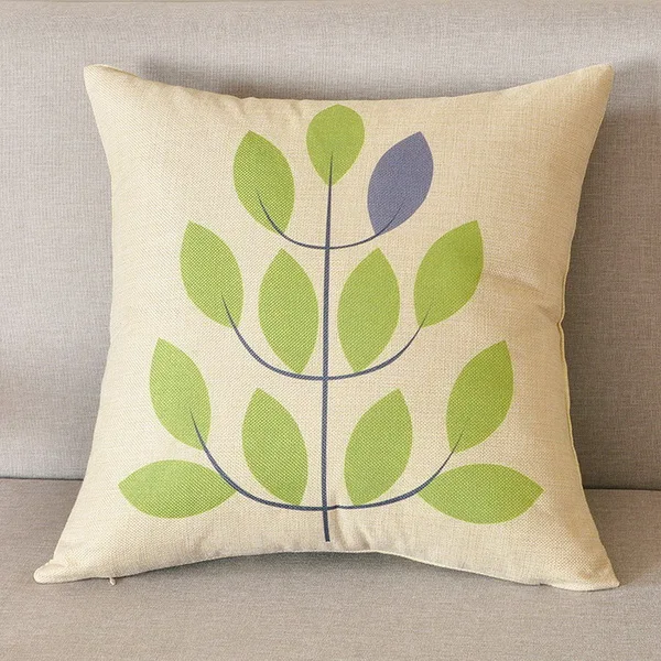 Green Счастливое дерево Подушка для дивана зеленое дерево декоративные подушечки, льняные хлопковые подушка крышка красочные наволочки для подушек размером 45*45 см - Цвет: Green