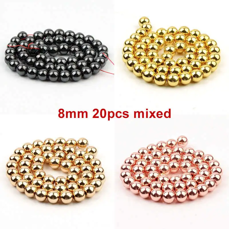8MM mixed 6 мм 100 шт черный гематит желчный камень Бусины распорные бусины ручной работы Шарм, изготовление украшений не выцветает - Цвет: 8MM mixed