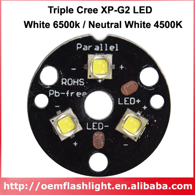 Тройной Cree XP-G2 белый 6500K нейтральный 4500K светодиодный ные излучатели с 20 мм медной