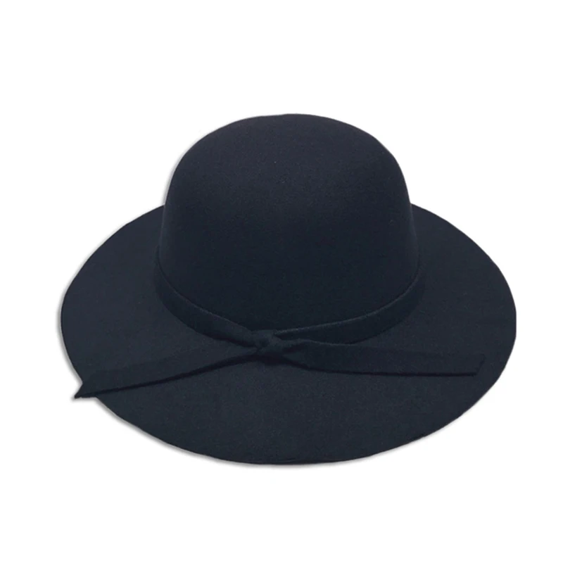 kids style black Весенне-летняя детская шляпа для мальчиков и девочек, винтажная Кепка с широкими полями для мамы и ребенка, детская пляжная солнцезащитная Кепка с бантом, кепки с козырьками, реквизит для фотосессии - Цвет: kids style black