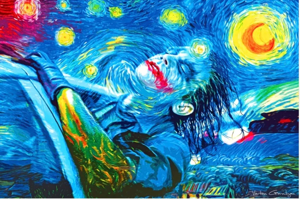 

Custom Printing Canvas Wall Decoration Vincent Van Gogh Painting Poster Joker Wall Stickers Office Decals Joker Wallpaper #2334#