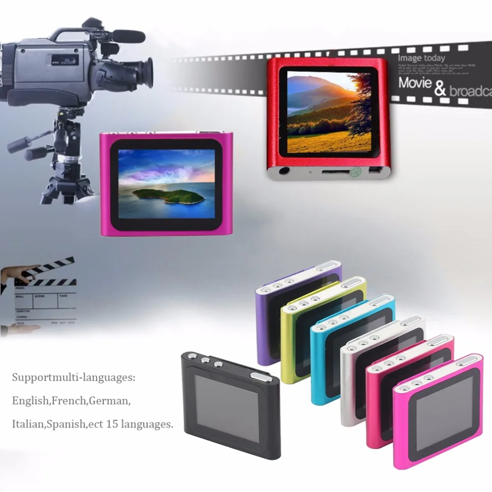 Модный портативный 1 8 дюймовый ЖК экран 6 го поколения музыкальный медиаплеер fm