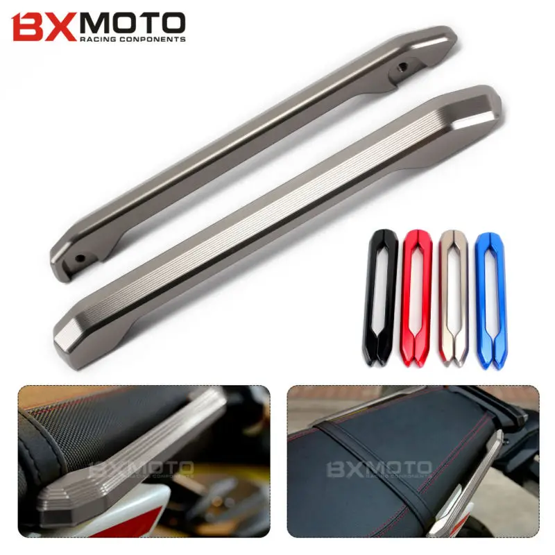 Черные Мотоциклетные аксессуары ЧПУ Алюминиевый задний поручни заднего сиденья