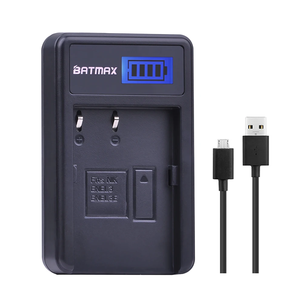 Batmax EN-EL3E RU EL3E батарейный блок камеры+ ЖК-дисплей USB Зарядное устройство для Nikon D90 D80 D300 D300s D700 D200 D70 D50 D70s D100 Камера s