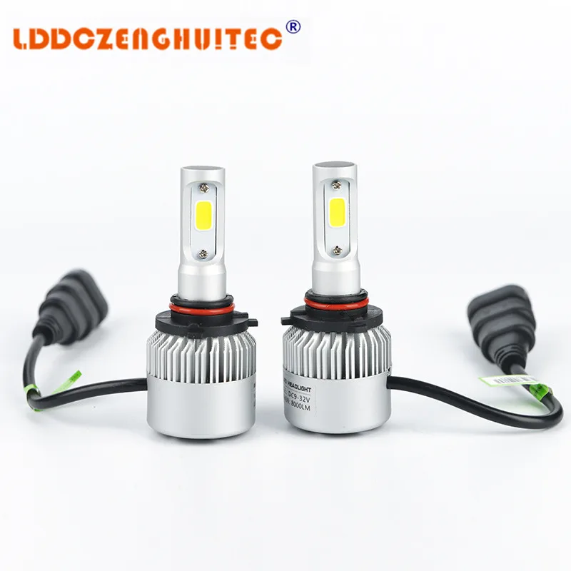 Lddczenghuitec S2 H7 H4 светодиодный лампы фар автомобиля H11 H1 H13 H3 H27 9005/HB3 9006/HB4 9007 hi Lo Луч 72 Вт