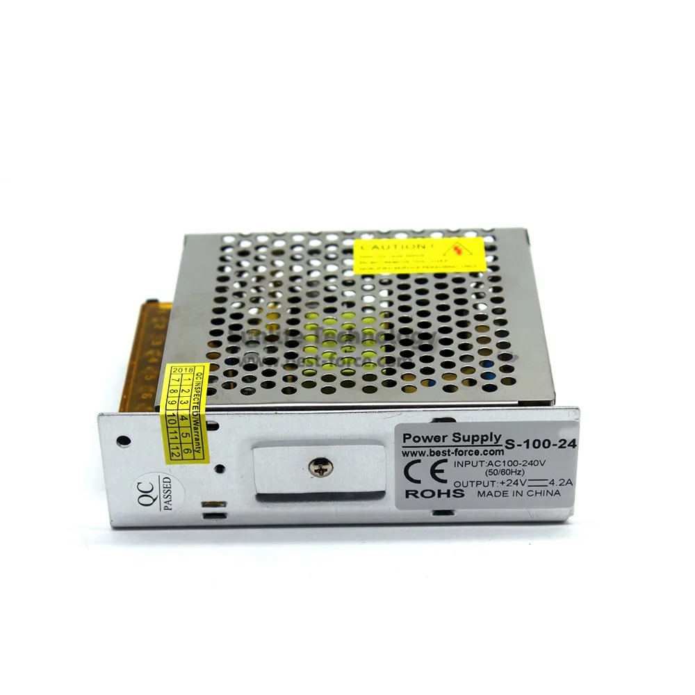 Одиночный выход импульсный источник питания 24 В 4.2A 100 Вт AC100 240V к DC24V Светодиодный