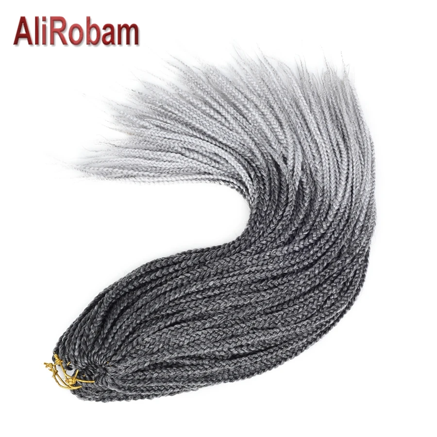 Alirobam, на крючках, косички, 3X коробка сплетенные волосы для наращивания 14/18/22 дюймов 22 волосы Virgin Hair(пакет низкотемпературное волокно синтетические крючком волос