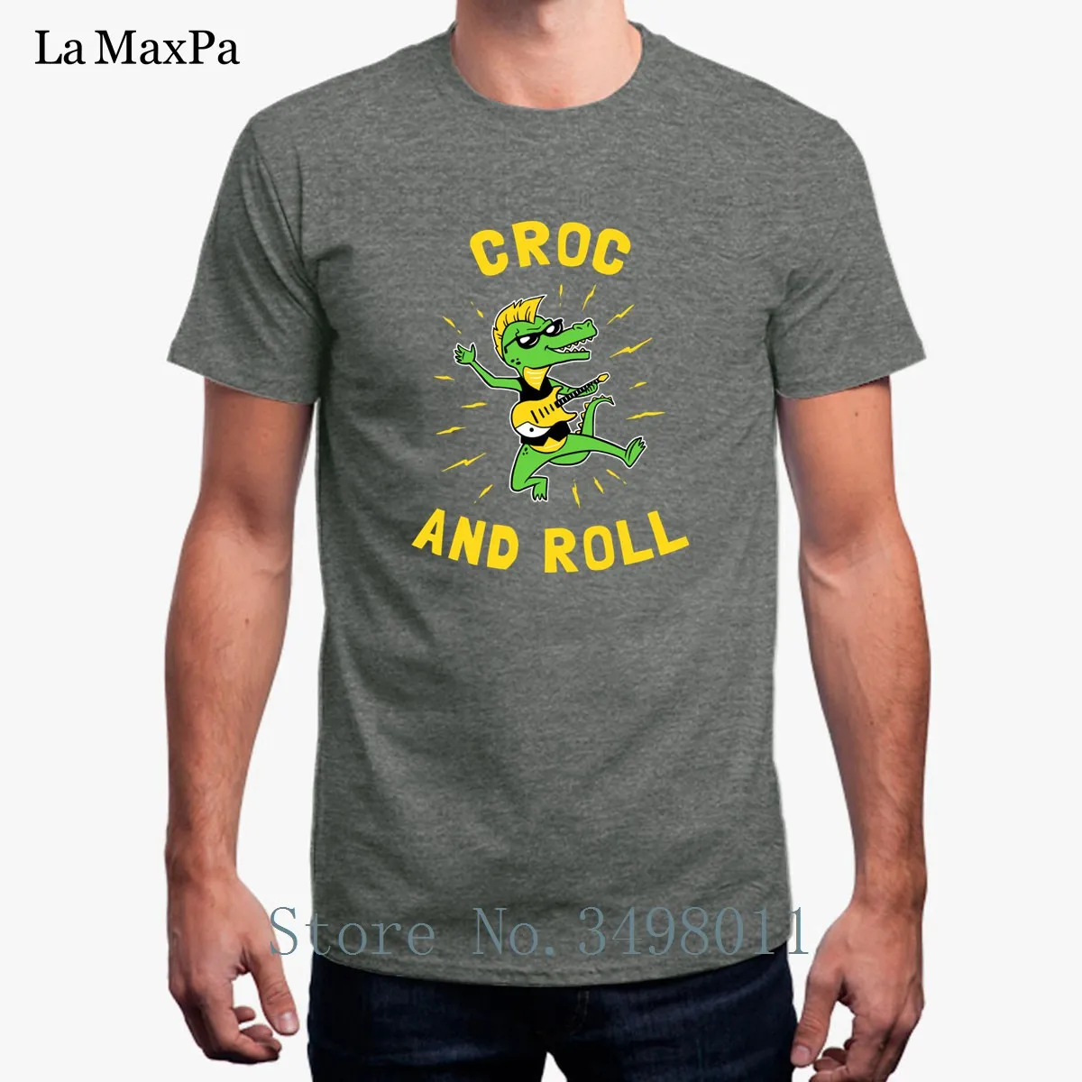 Новая мужская футболка Croc And Roll летняя забавная с круглым вырезом Мужская одежда