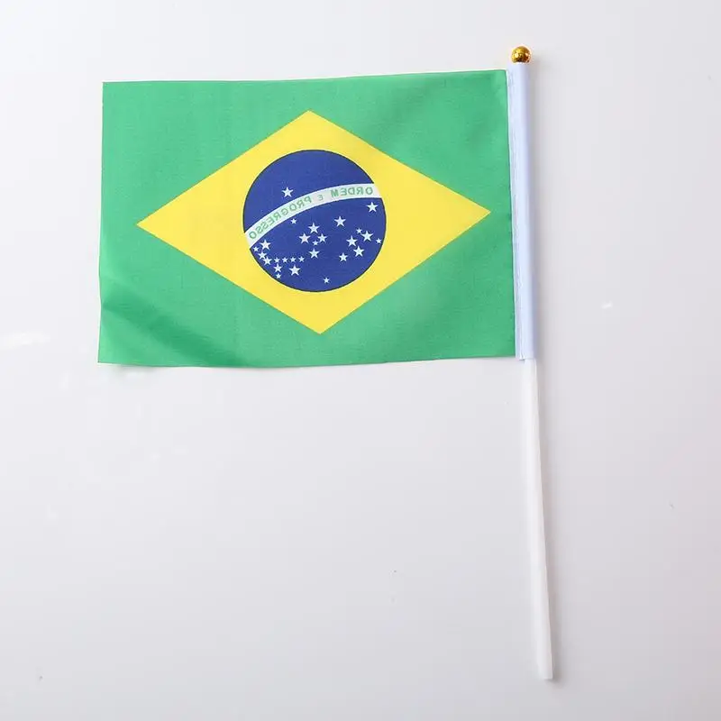 Brazil 100 стран по всему миру Флаг маленький флаг, Кубок Европы бар Олимпийских игр Висячие флаги маленькая Франция ручные Взвешивание - Цвет: Brazil