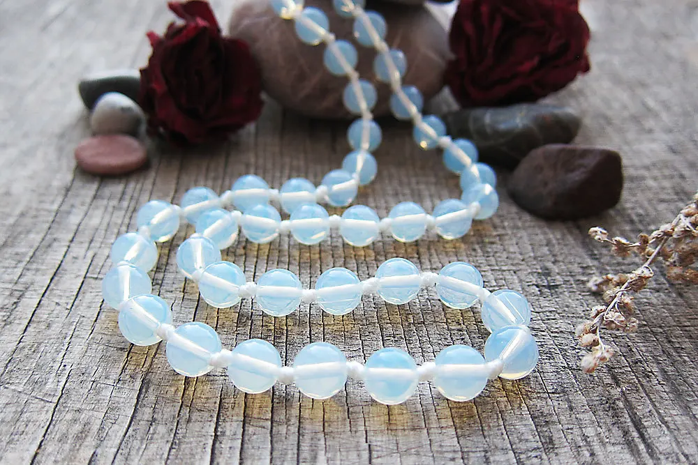 Женское Ожерелье с узлом длинное ожерелье 32 дюйма для йоги медитации бусинами |