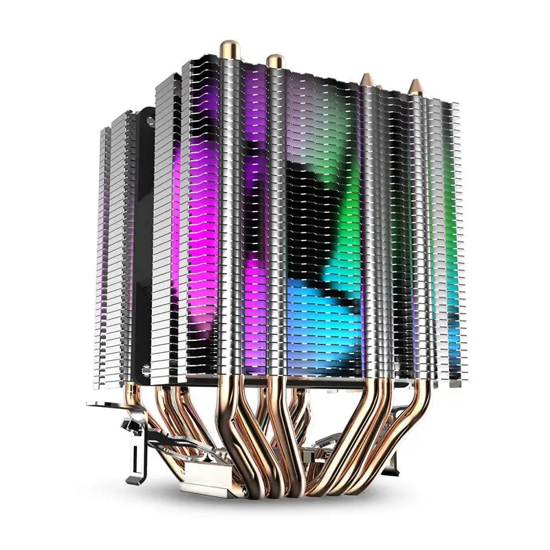 L6 CPU Cooler DarkFlash L6 кулер для процессора 6 тепловых трубок радиатор с 90 мм Радужный светодиодный вентилятор 3pin компьютерный процессор охлаждения для LGA/2011/775/115x/AM4 - Цвет лезвия: L6 CPU Cooler
