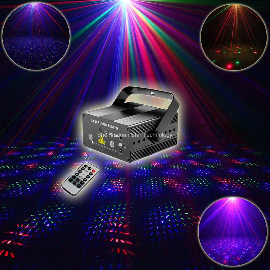 ESHINY Mini 2 Lens RGB Laser Full Stars Sky Patterns Projector Club Home Party Bar DJ Disco Xmas Dance Lighting Light Show T104