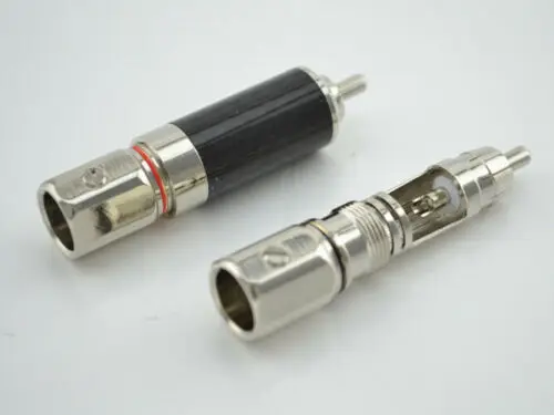 4 шт. высококачественный аудиоразъем rca из углеродного волокна с родиевым